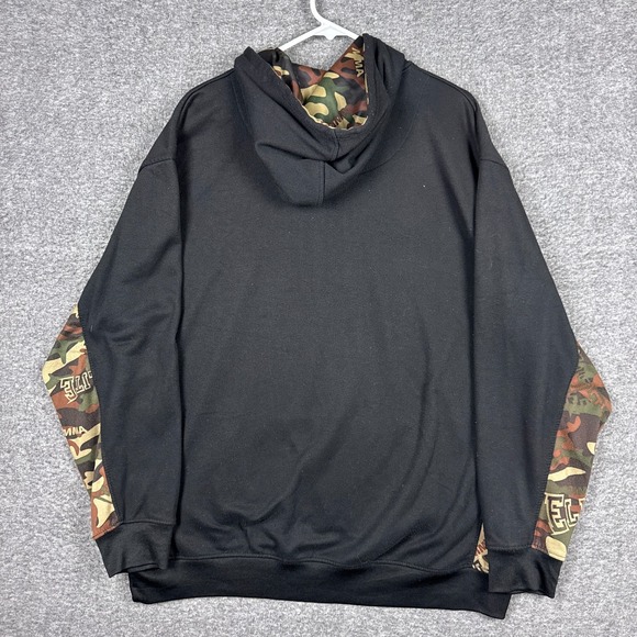 Vintage MMA Elite Hoodie‎ Sweater Mens XL Black Camo Spellout Long Sleeve Y2K - Picture 7 of 8